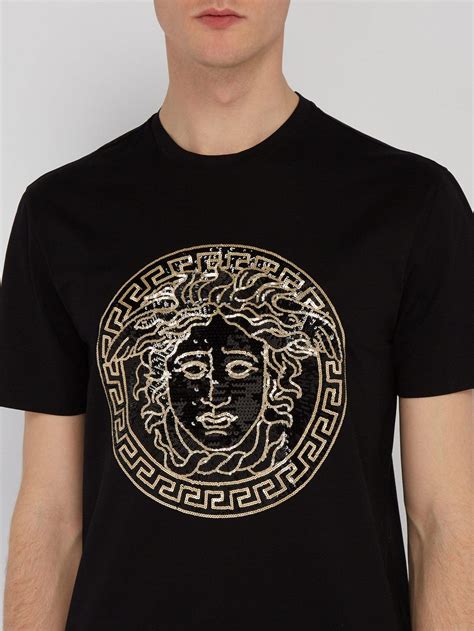 versace black medusa t shirt|versace medusa shirt men's uk.